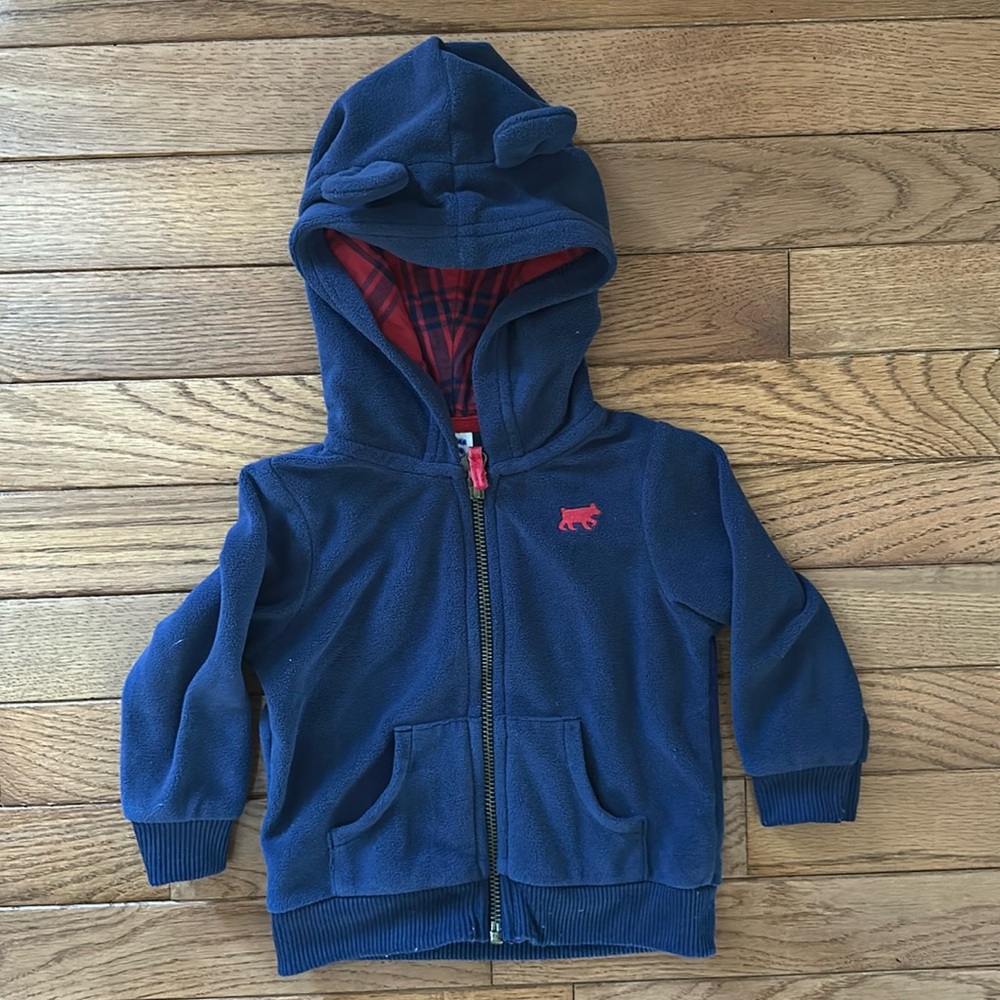 💙 CARTER’S jacket hoodie blue 9 months gender neutral boys girls hooded fleece
